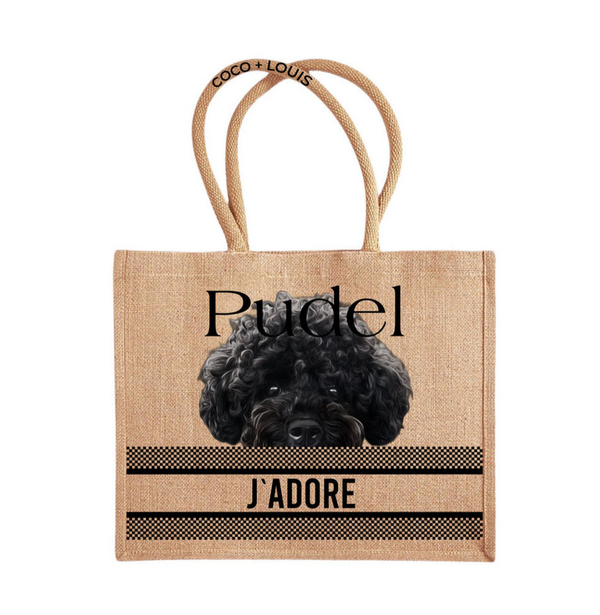 👜 COCO + LOUIS Jute Shopper „Pudel schwarz“
