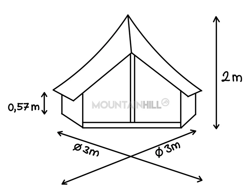🔆 MOUNTAINHILL Bell Tent Ø 3m Baumwollzelt