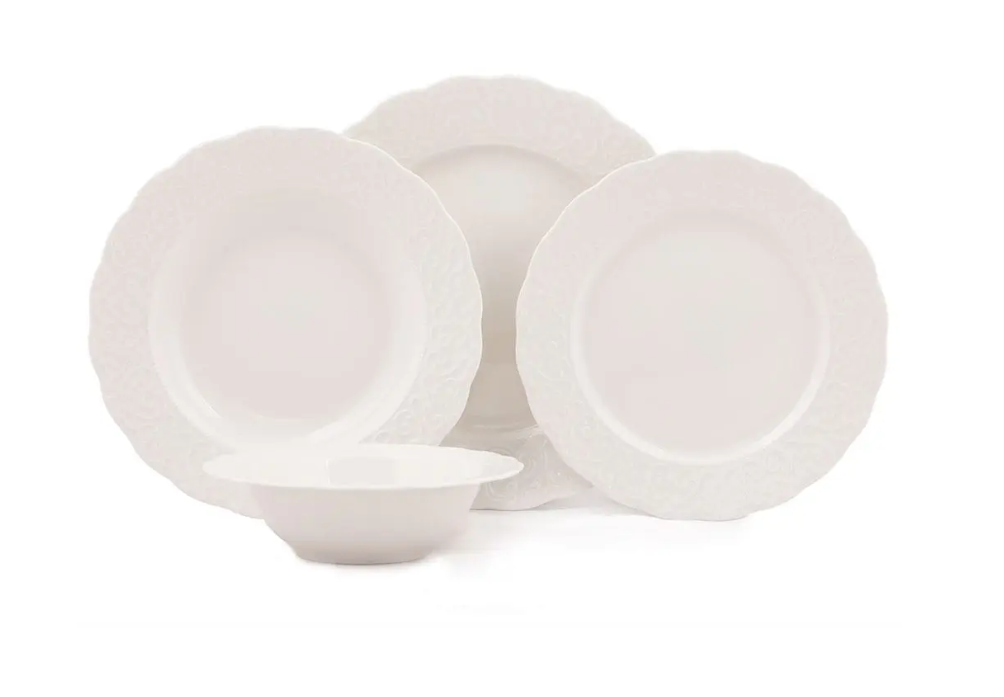 🌟 Kutahya Porselen Speiseteller-Set Hermia (24-teilig)