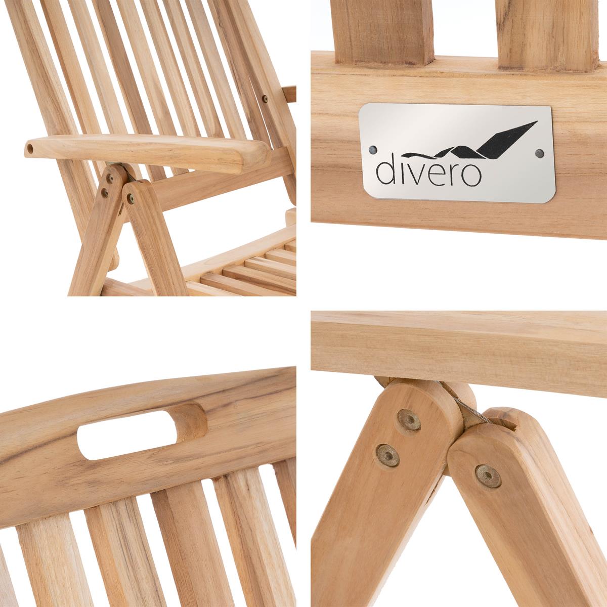 🌿 Divero Gartenstuhl GRANADA