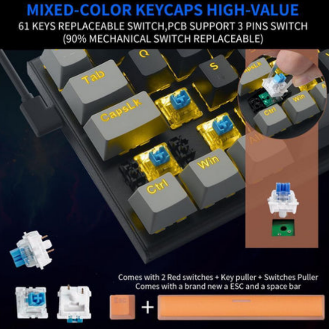 ⌨️ E-Yooso Z-11 RGB 61 Tasten Tastatur