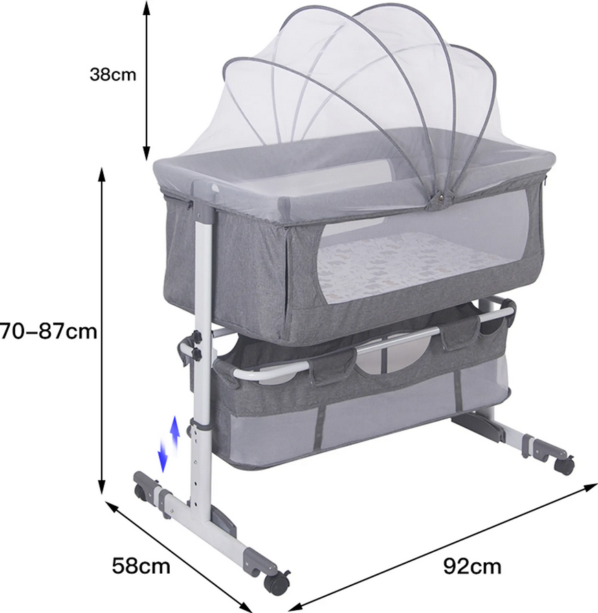 👶 WYCTIN Babywiege/Stubenwagen grau