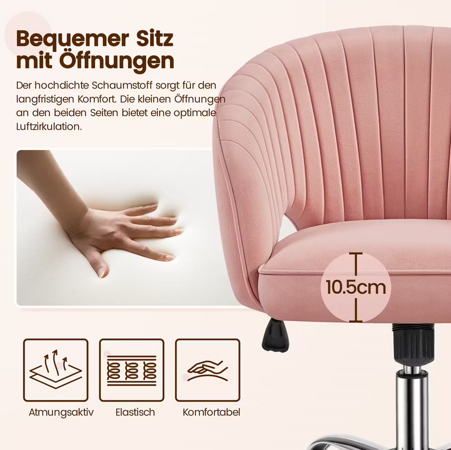 🪑 Yaheetech Drehstuhl ARA77 Hellrosa