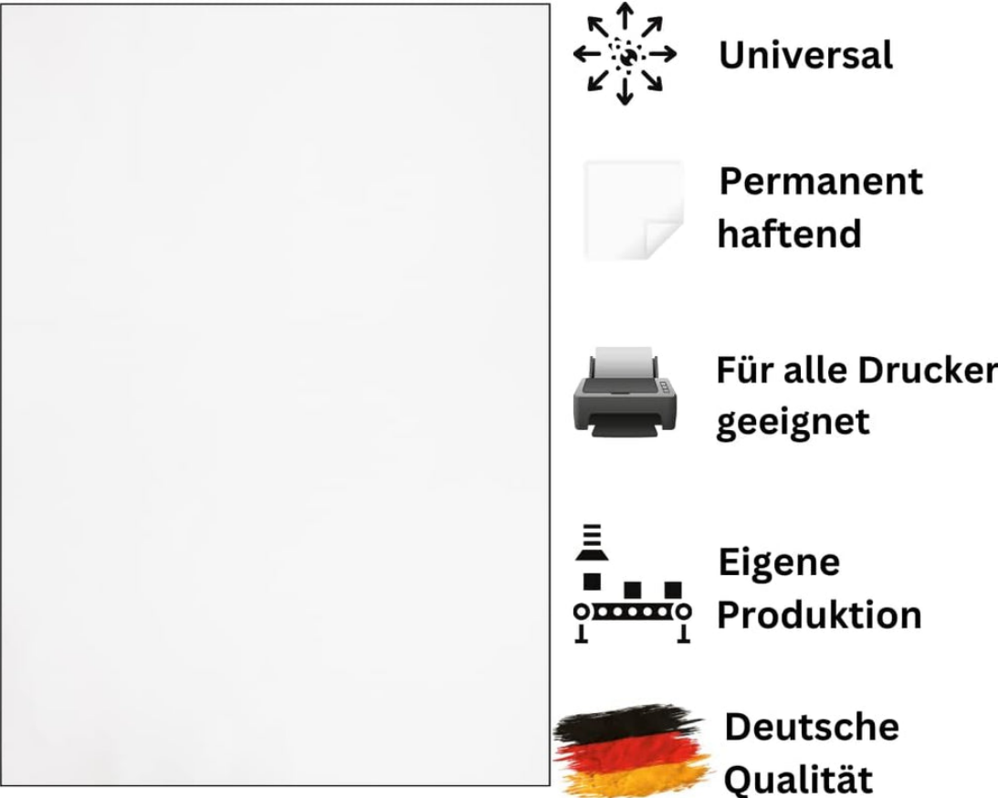 📦 KEEY Etiketten 24/Stk. pro Blatt – 100 Blatt – B-Ware!