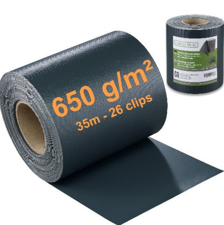 🛡️ workingHOUSE PVC Sichtschutzstreifen 35 m – Anthrazit