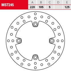 TRW / Lucas Bremsscheibe MST245 – Starr, mit ABE