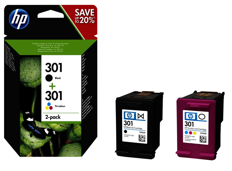 🖨️ HP 301 Original Druckerpatronen 2er-Pack (N9J72AE)
