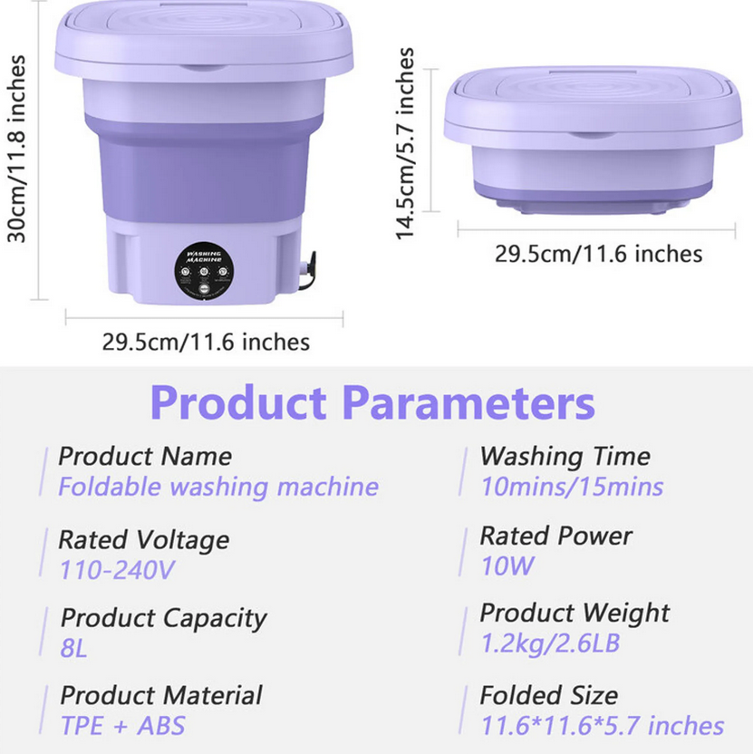 🧺 Faltbare Mini-Waschmaschine 8 L