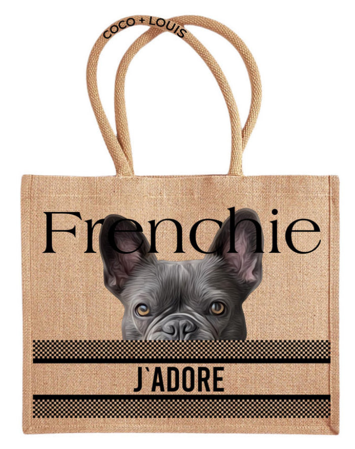 👜 COCO + LOUIS Jute Shopper „Frenchie grau“