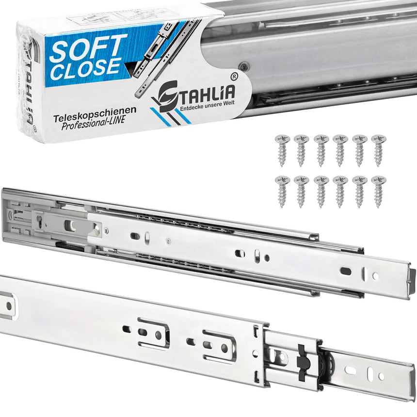 🗄️ STAHLIA Schubladenschienen 450mm – Vollauszug Soft-Close - neu