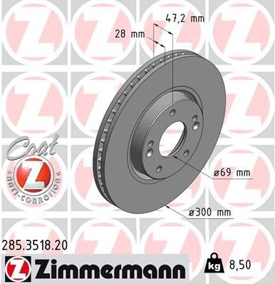 🛞 ZIMMERMANN COAT Z 300 mm Bremsscheibe 2er Set – B-Ware!