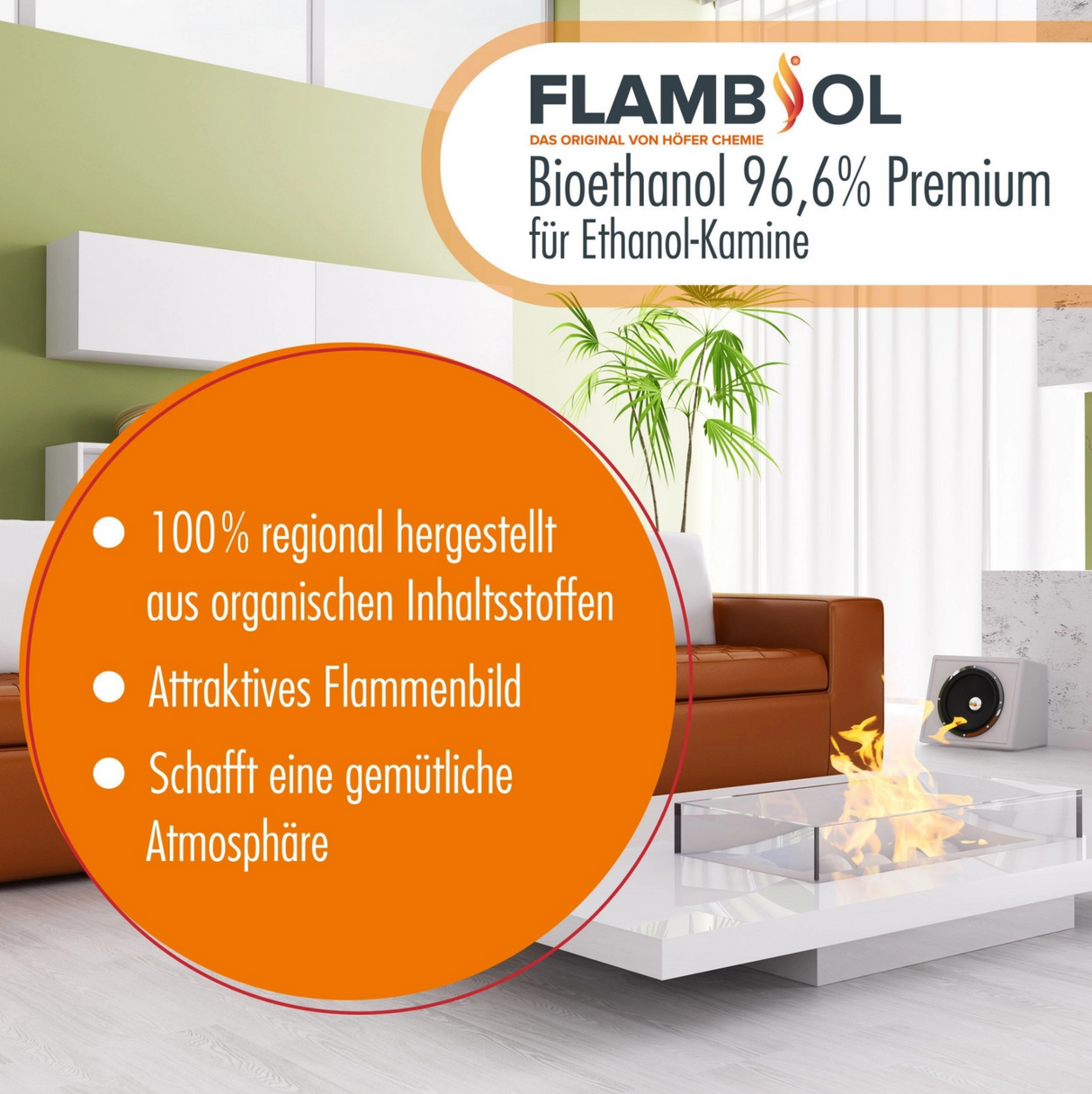 🔥 Flambiol Bioethanol 96,6 % – 1L Flasche