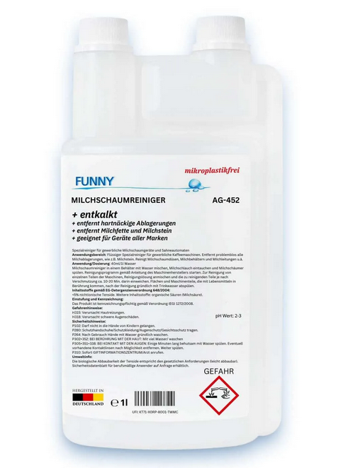 🧼 FUNNY Milchschaumreiniger 1L – Spezialreiniger