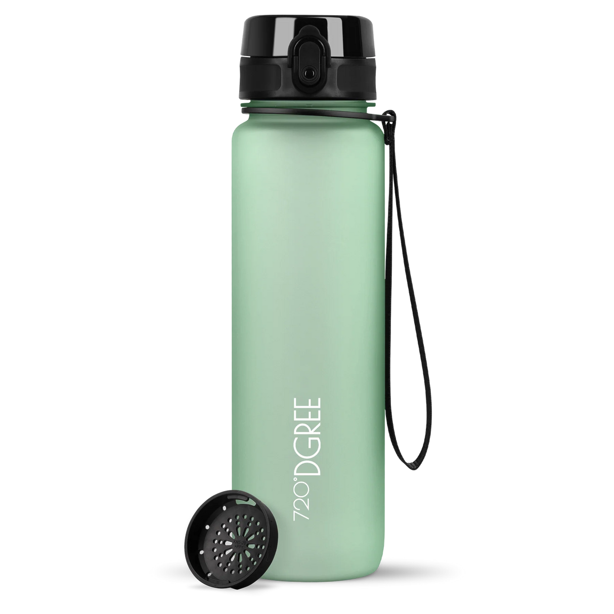 720°DGREE uberBottle Trinkflasche – 1000 ml, softTouch, mit Sieb, Kiwi Green