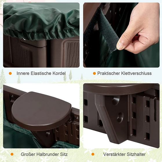 🏖️ COSTWAY Sandkasten mit Abdeckung