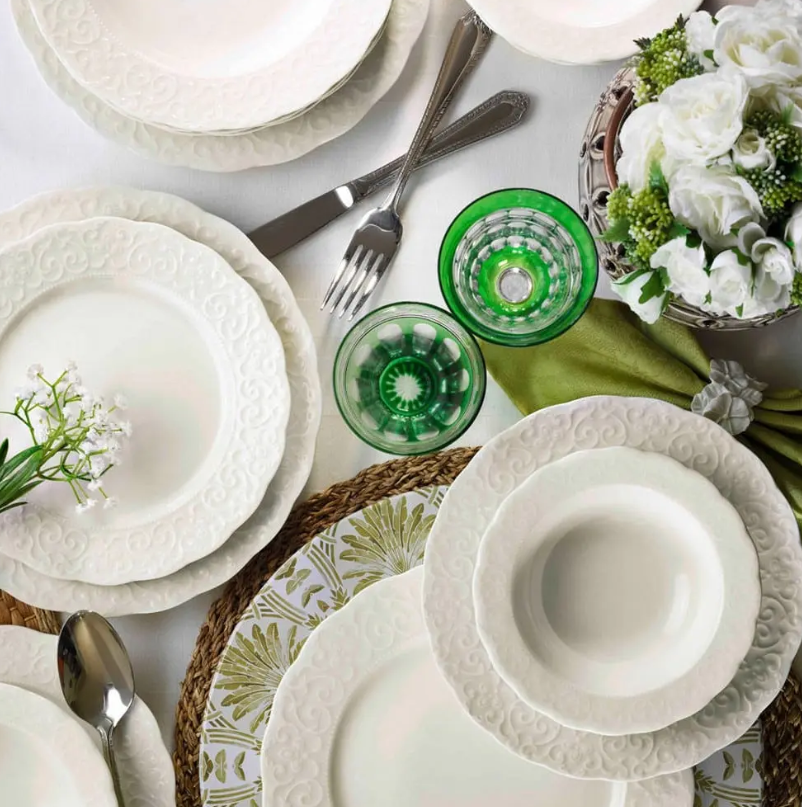 🌟 Kutahya Porselen Speiseteller-Set Hermia (24-teilig)