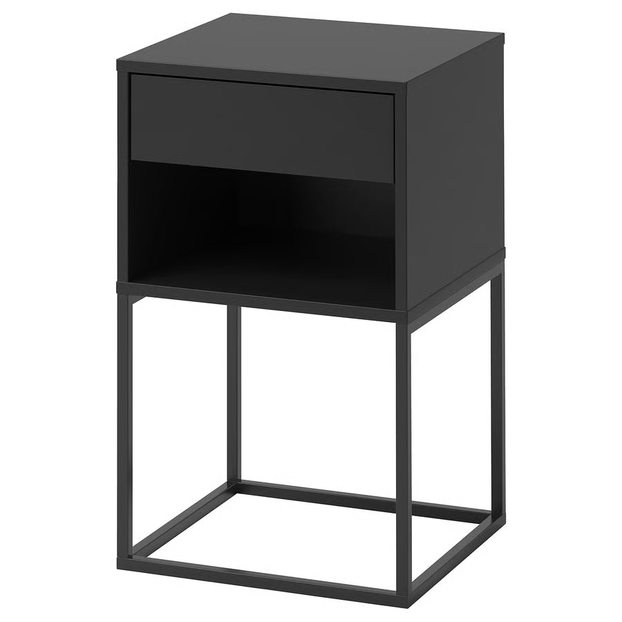 🪑 VIKHAMMER Ablagetisch 40x39 cm – Beistelltisch schwarz kompakt - B-Ware