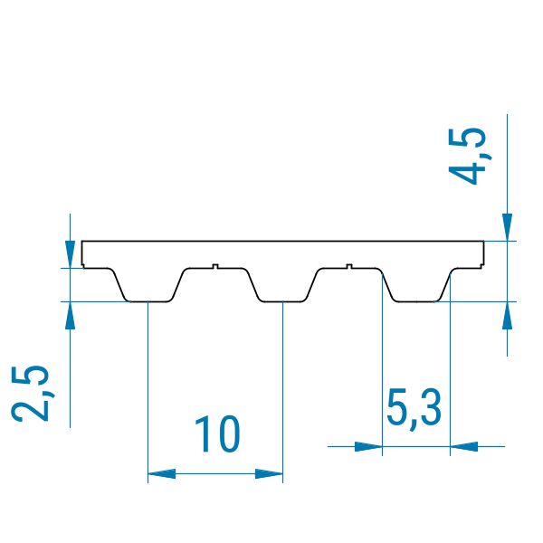 Zahnriemen 370-T10-40 – PU-Zahnriemen geschlossen, 370 mm Länge, Profil T10