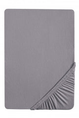🛏️ biberna Jersey-Elastic Spannbetttuch 90×190–100×220 cm – Silber/Grau, Baumwolle - neu