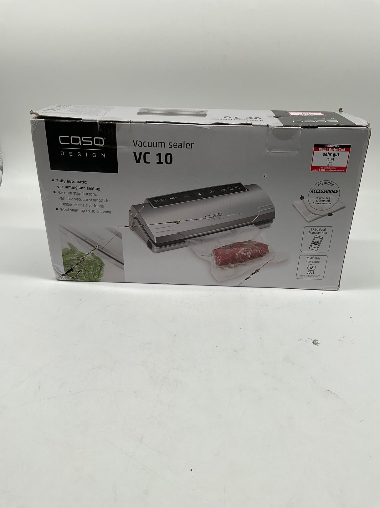 🧊 CASO VC10 Vakuumierer inkl. 10 Beutel + Vakuumierschlauch (B-Ware)