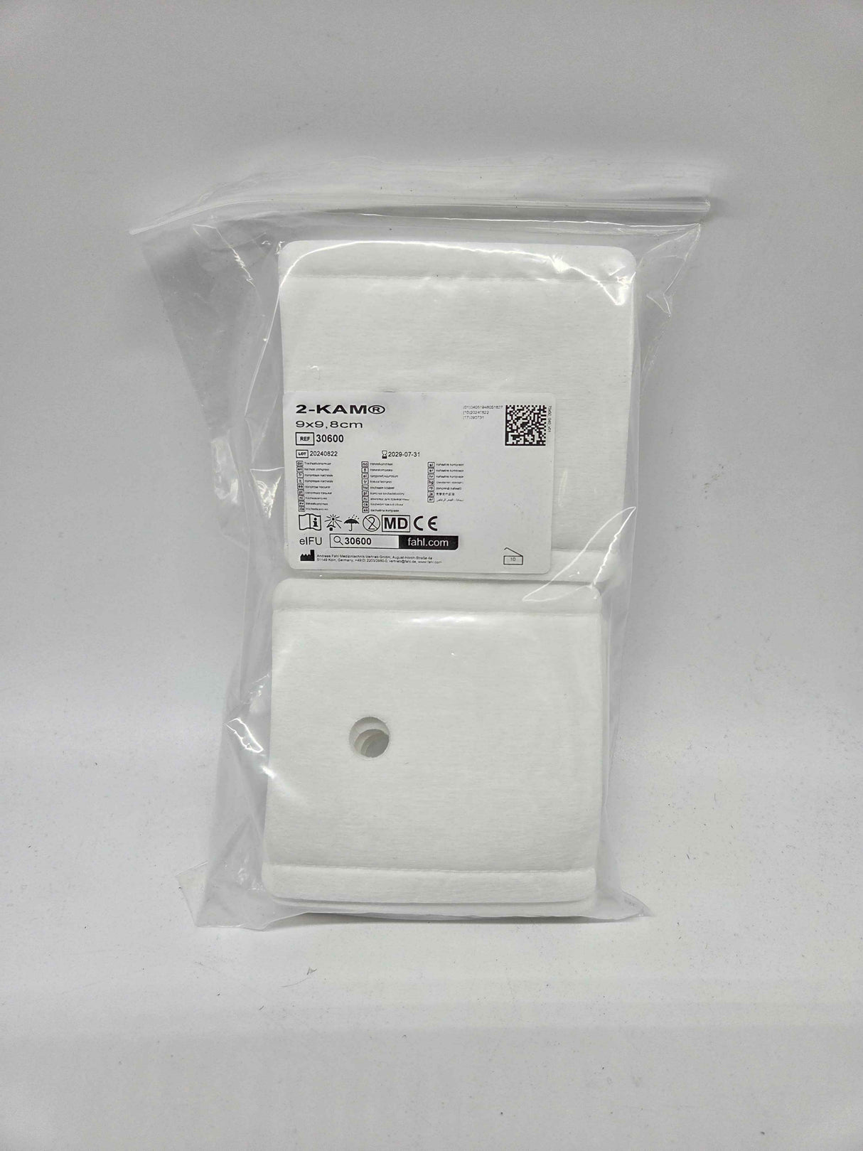 2-KAM® Zweikammer-Trachealkompresse, ungeschlitzt – 9 x 9,8 cm, 10 Stück