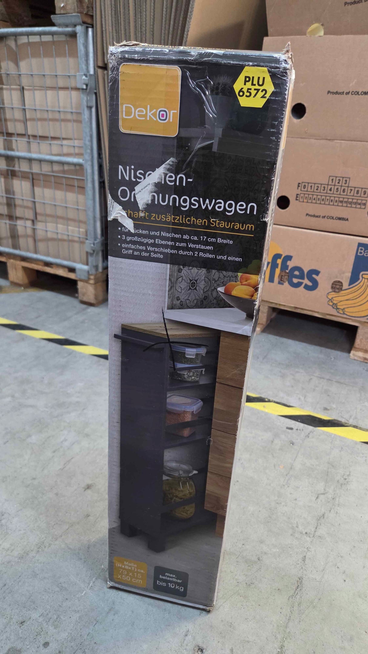 Dekor Nischenordnungswagen – Grau, 50 × 15 × 79 cm (B-Ware)