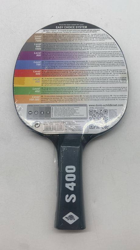 Donic Schildkröt Tischtennisschläger S400 – 1,4 mm Schwamm, Extra Protection Tape - B-Ware