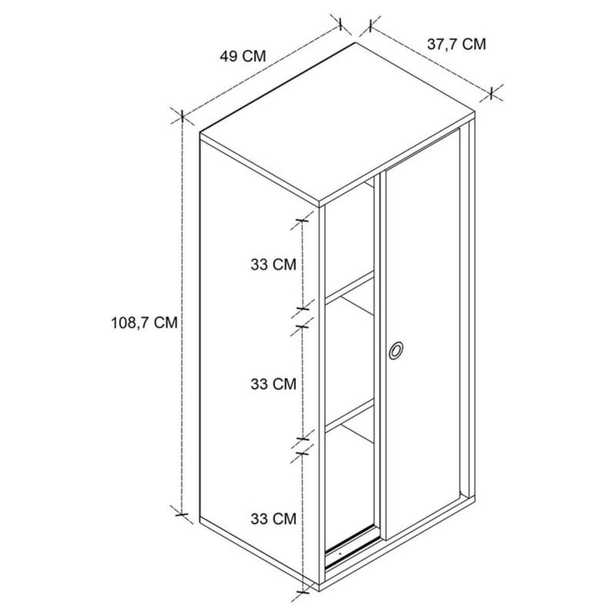 🌟 VCM my office Schiebetürenschrank Ulas – Honig-Eiche, 49x37.7x73.9 cm 🌟