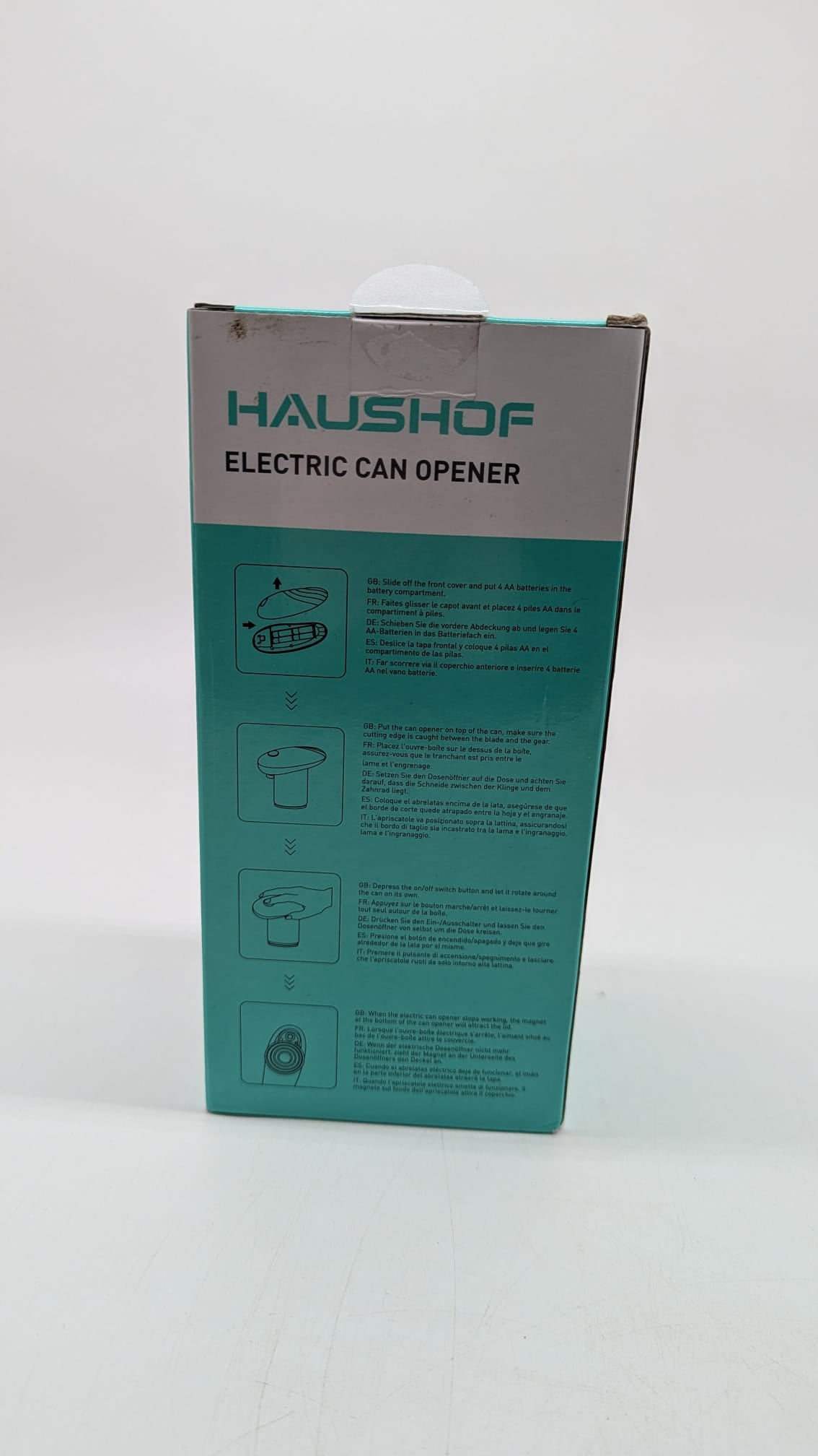 🥫 HAUSHOF Elektrischer Dosenöffner – Batteriebetrieben | Blau - B-Ware