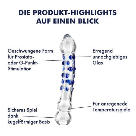 ❄️ Glasdildo mit Noppen – 19,5 cm