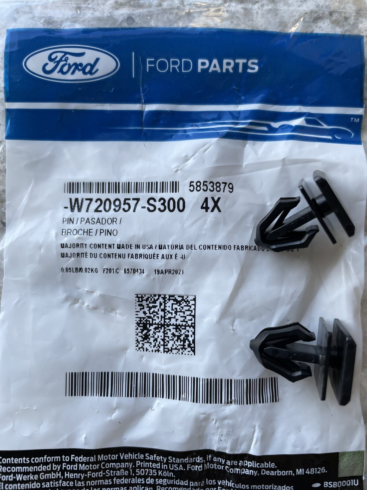 Ford Orginal ARRETIERSTIFT