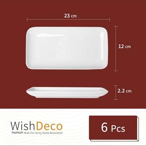 🌟 WishDeco Teller Rechteckig – 6er-Set Servierplatten, 23x12 cm 🌟