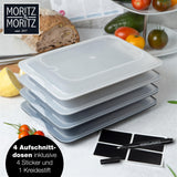 🌟 Moritz & Moritz Aufschnittdosen – Dunkel, 4er Set, stapelbar 🌟