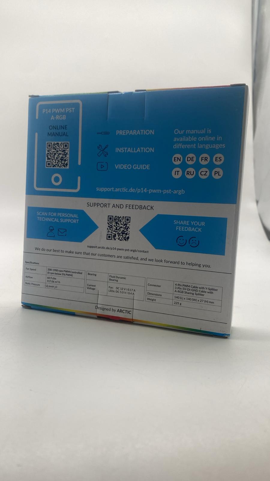 ARCTIC P14 PWM PST A-RGB – 140 mm PC Lüfter (Weiß) - B-Ware