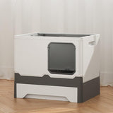 MAYMAR Katzenklo mit Deckel (C-Grauweiß)