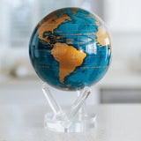 MOVA Globus Blau & Gold 6" – solarbetrieben, drehbar, edle Deko mit Sockel – NEU