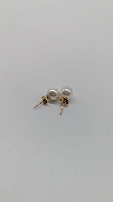 💎 Elegante Perlen-Ohrstecker – Weiß 10 mm | 18K vergoldeter 316L Edelstahl - NEU