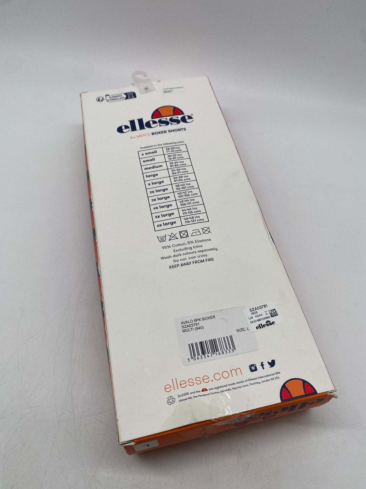 🩲 ELLESSE Boxershorts Set – Grau/Schwarz/Weiß, Größe L - B-Ware