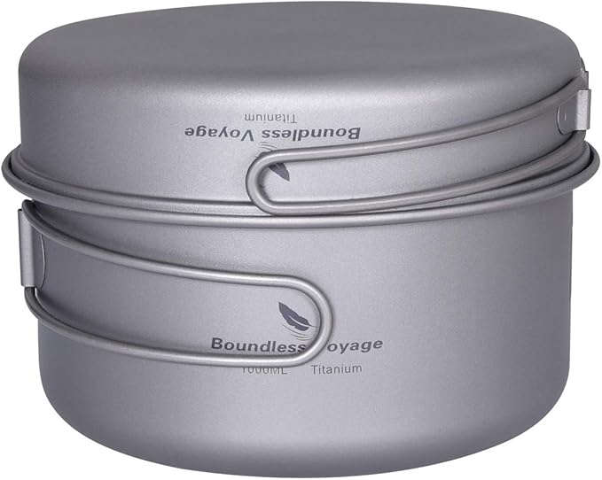🏕️ Boundless Voyage Titantopf Set – 1000 ml + 500 ml, ultraleicht - B-Ware