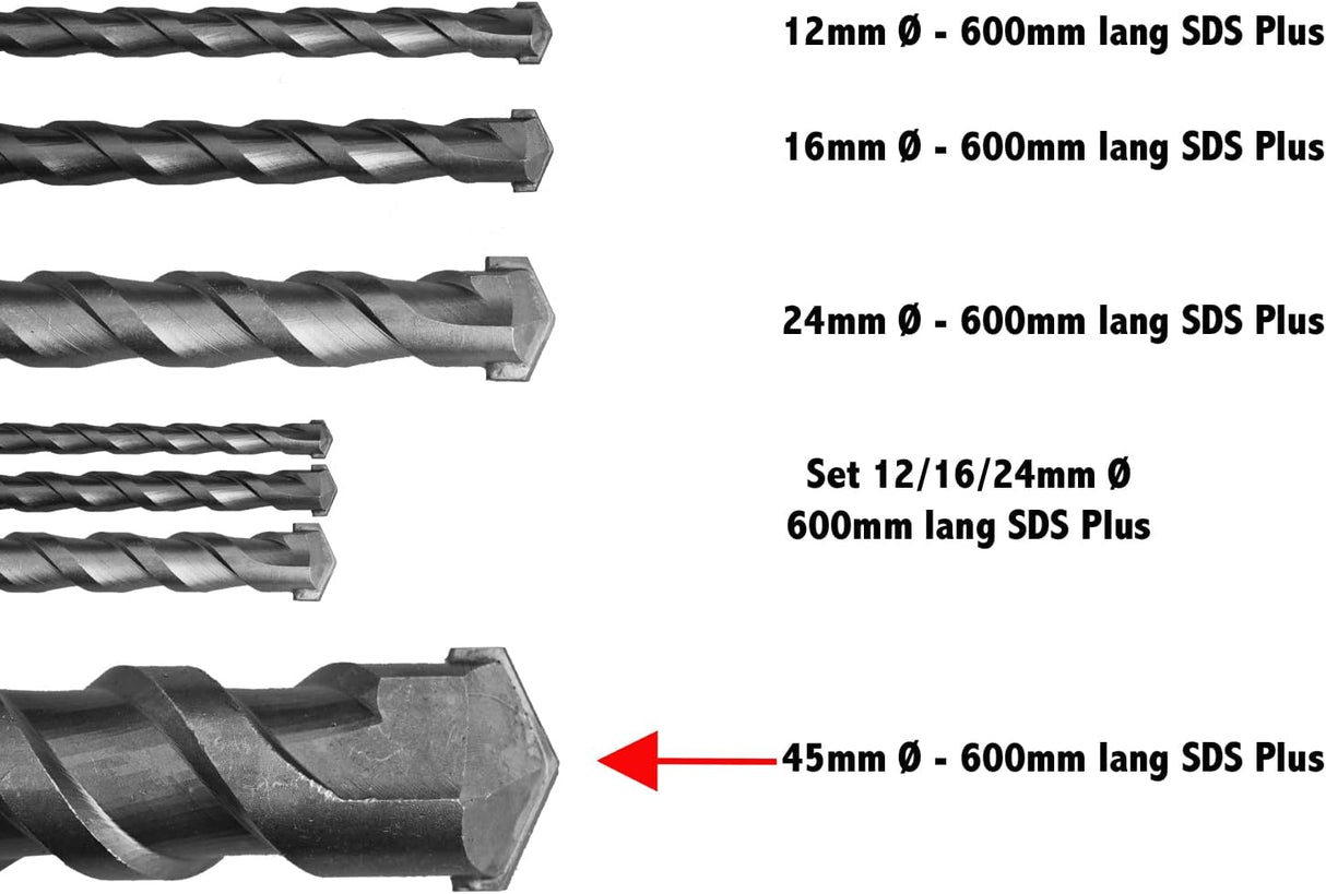 🔨 Quantex SDS Plus 600mm - Ø 45 mm Hammerbohrer - B-Ware!