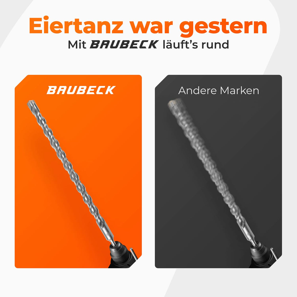 BAUBECK SDS Plus Betonbohrer 25 × 460 mm – Premium 40CR Stahl