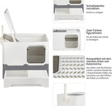 MAYMAR Katzenklo mit Deckel (C-Grauweiß)