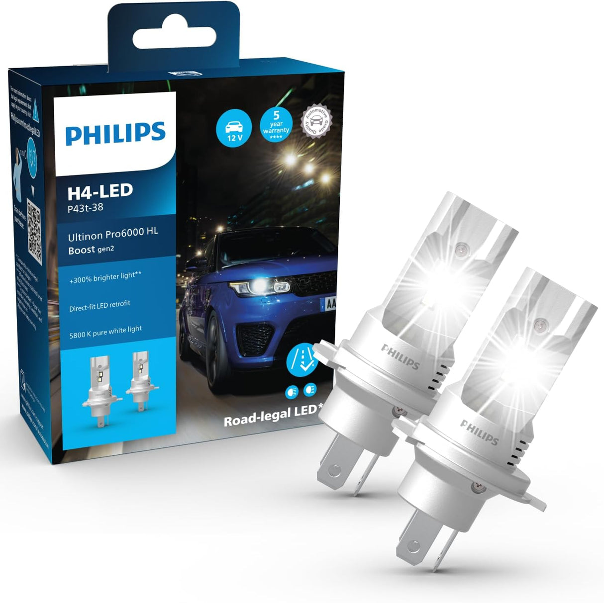 💡 Philips Ultinon Pro6000 Boost H4-LED