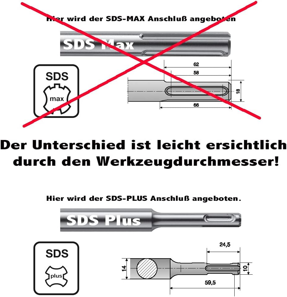 🔨 Quantex SDS Plus 600mm - Ø 45 mm Hammerbohrer - B-Ware!