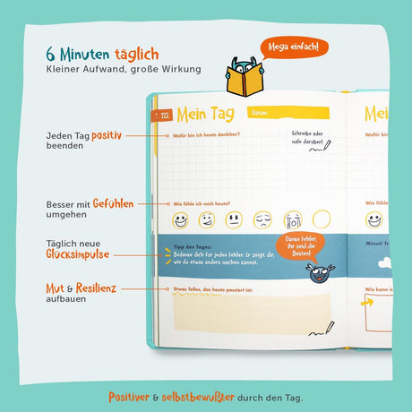 📔 6-Minuten Gefühlstagebuch Kinder 6-12 J.