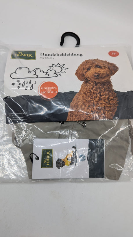 🐾 HUNTER Hunde-Regenmantel Milford – Taupe (Größe 35) - NEU