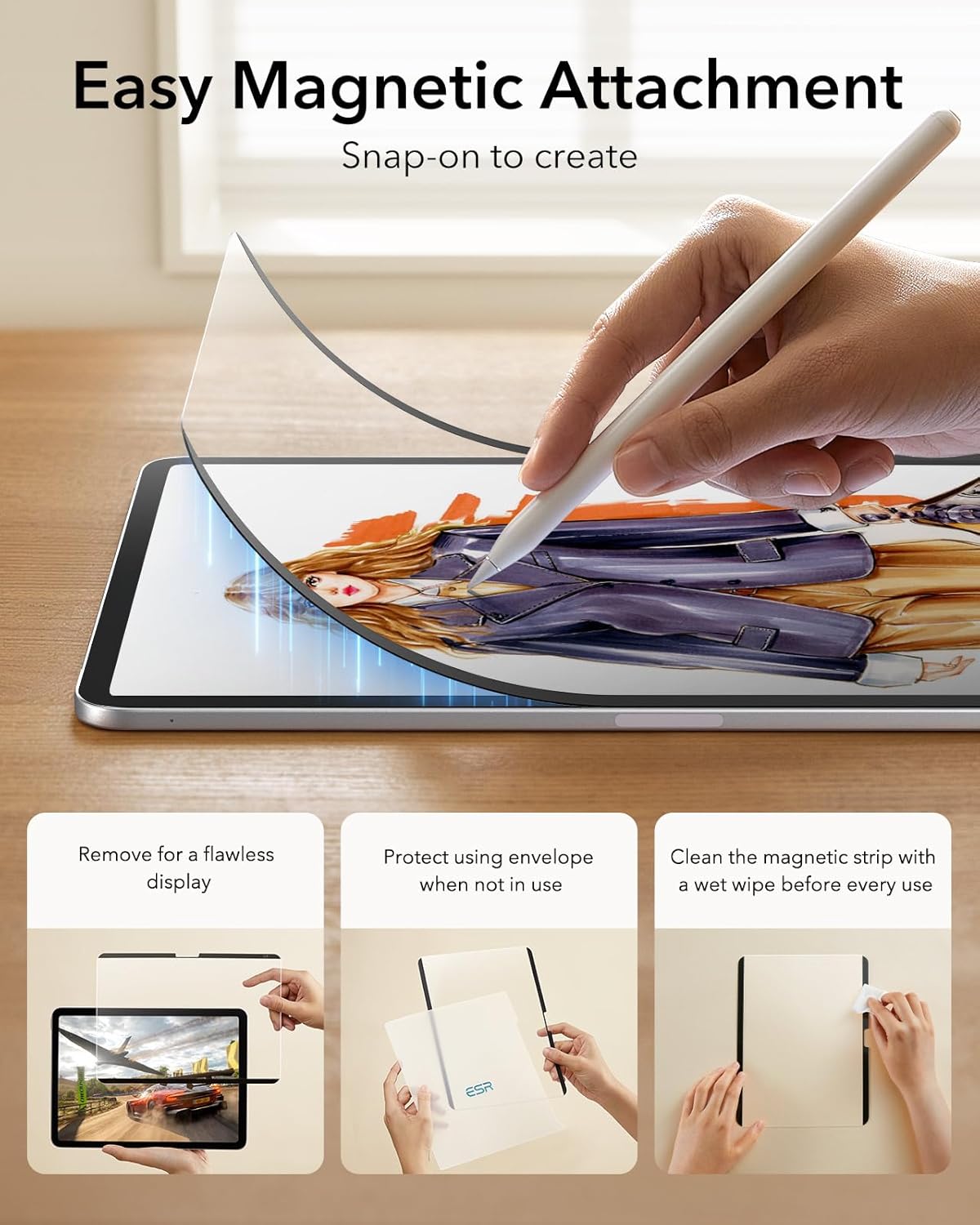 ✍️ ESR Magnetisch Paper-Feel Schutzfolie iPad Pro 11" (M5/M4 – 2025/2024)