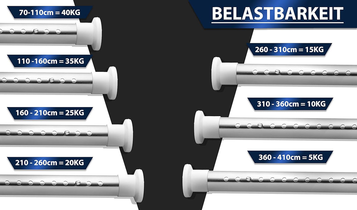 🪟 Teleskop-Gardinenstange 260–310 cm