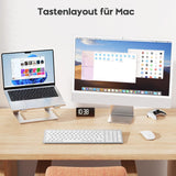 OMOTON Bluetooth Tastatur für Mac OS – Ultraslim, QWERTZ, Leise, Silber
