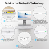 OMOTON Bluetooth Tastatur für Mac OS – Ultraslim, QWERTZ, Leise, Silber